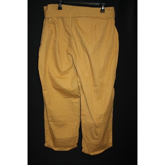 Stitch Star Missy Sz 3X Mustard Yellow Rolled Cuff Utility Chino Ankle Pants NEW - Picture 2 of 2